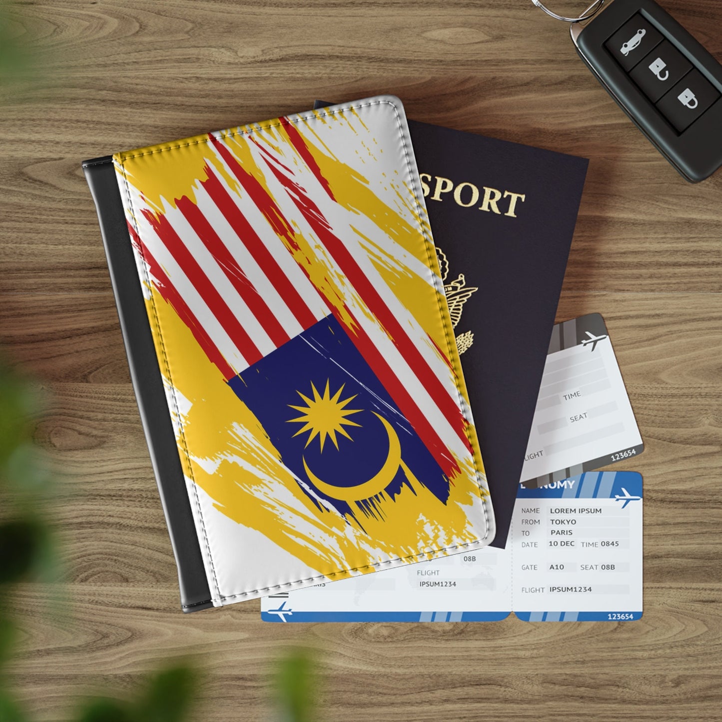 Malaysia Flag Passport Holder, traveler's and expats' essential, study abroad must-have, wanderlust accessory