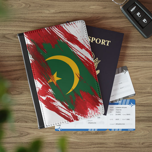 Mauritania Flag Passport Holder, traveler's and expats' essential, study abroad must-have, wanderlust accessory