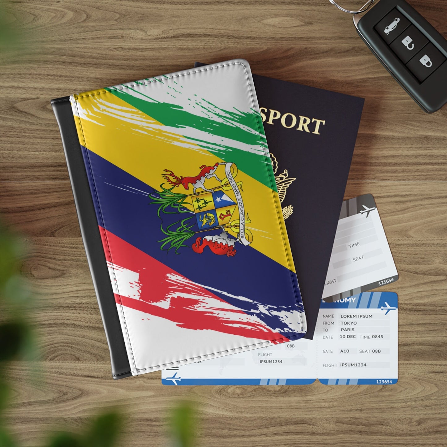 Mauritius Flag Passport Holder, traveler's and expats' essential, study abroad must-have, wanderlust accessory