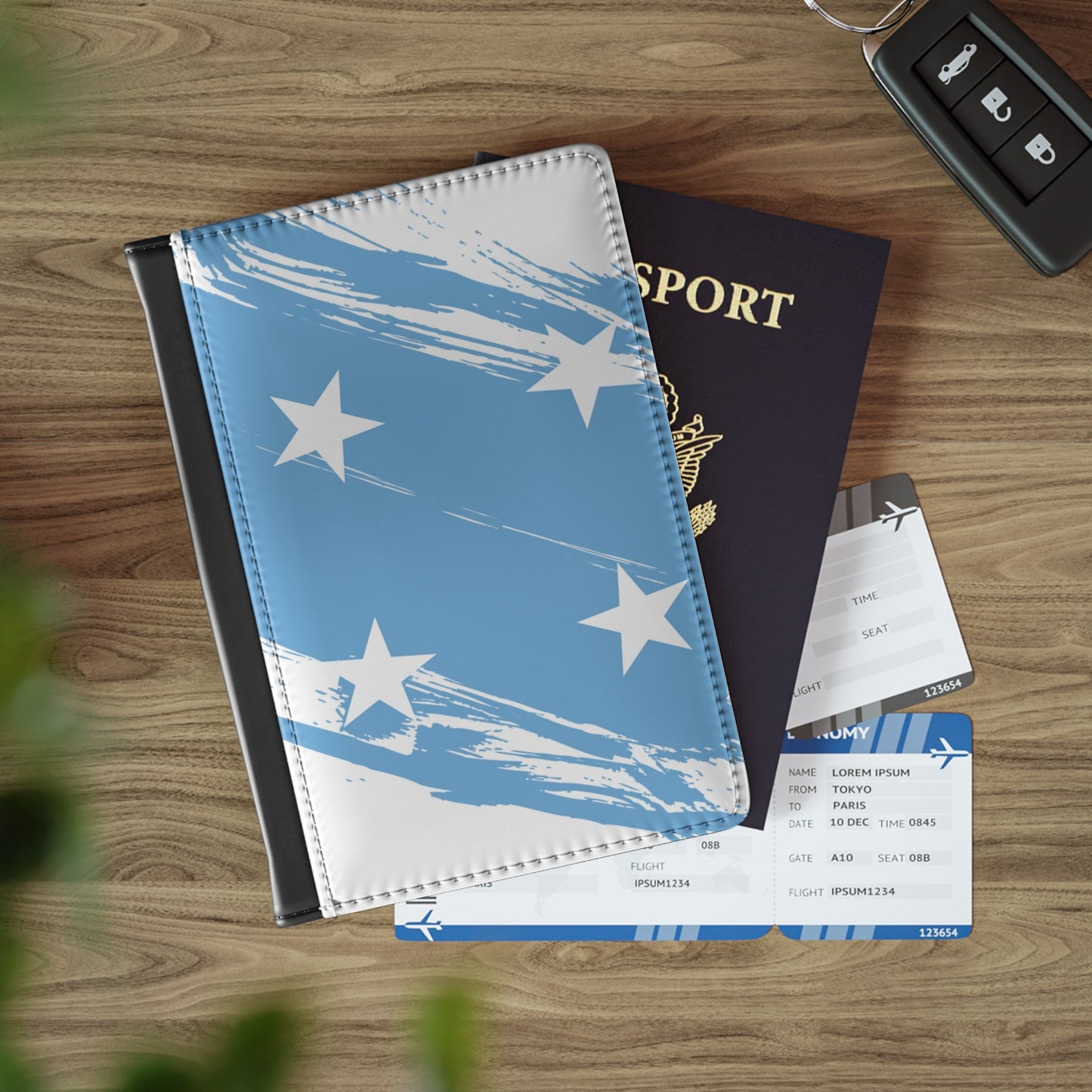 Micronesia Flag Passport Holder, traveler's and expats' essential, study abroad must-have, wanderlust accessory