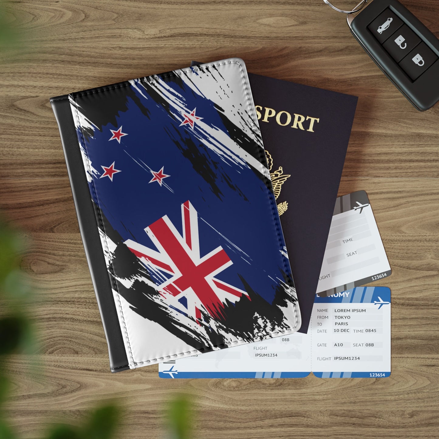 New Zealand Flag Passport Holder, traveler's and expats' essential, study abroad must-have, wanderlust accessory