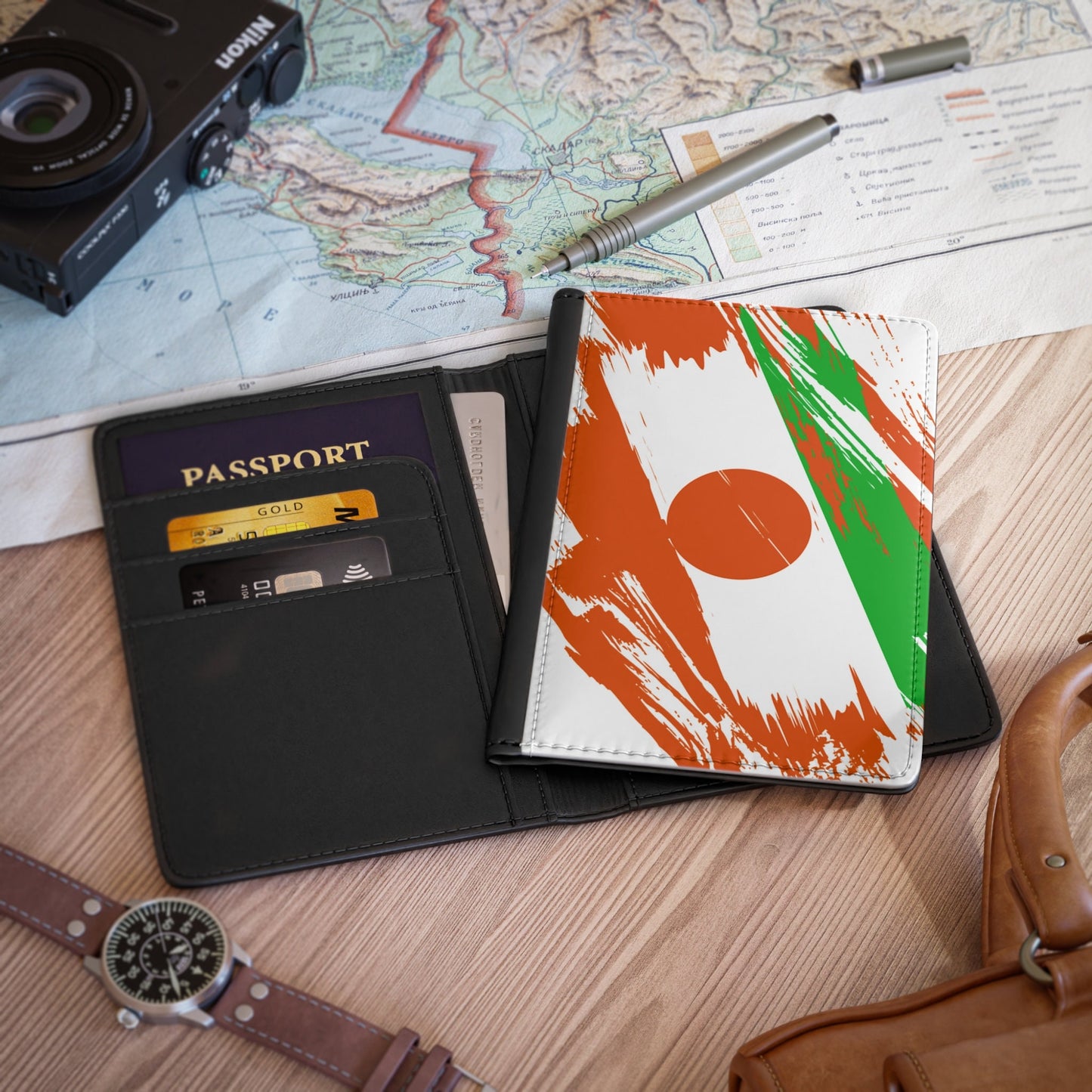 Niger Flag Passport Holder, traveler's and expats' essential, study abroad must-have, wanderlust accessory