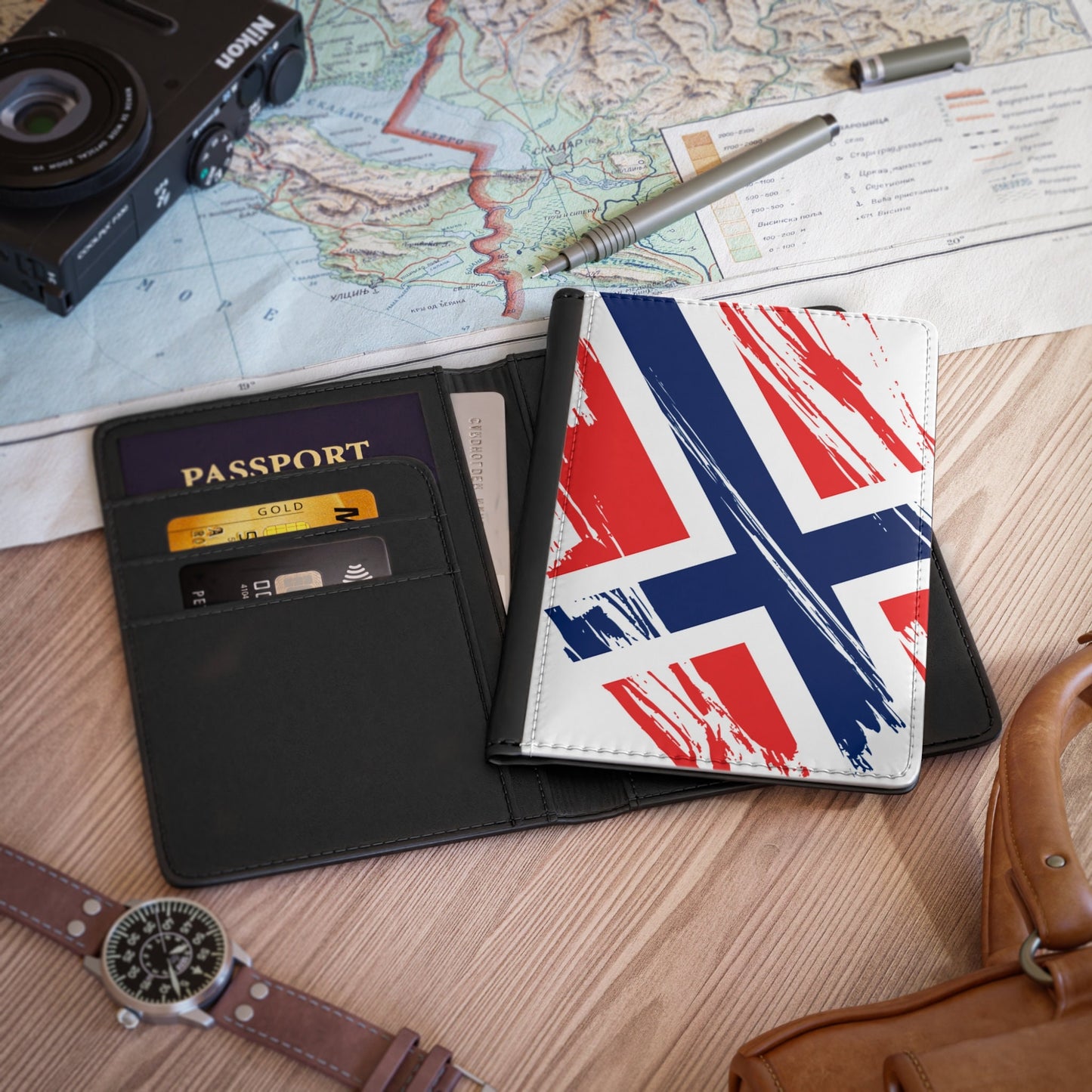 Norway Flag Passport Holder, traveler's and expats' essential, study abroad must-have, wanderlust accessory