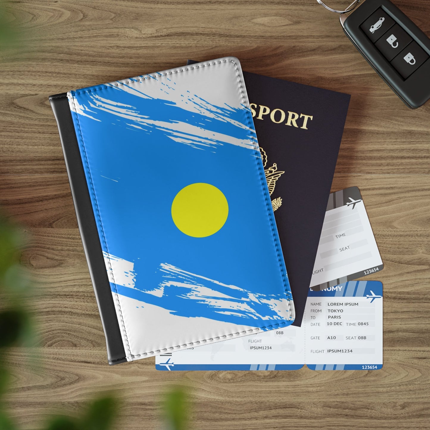 Palau Flag Passport Holder, traveler's and expats' essential, study abroad must-have, wanderlust accessory