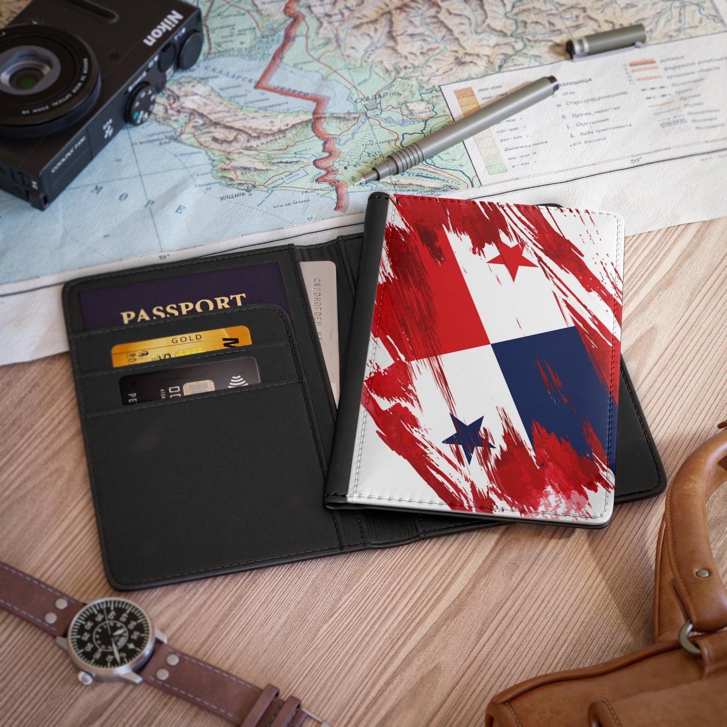 Panama Flag Passport Holder, traveler's and expats' essential, study abroad must-have, wanderlust accessory