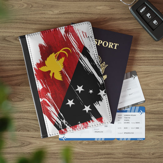 Papua New Guinea Flag Passport Holder, traveler's and expats' essential, study abroad must-have, wanderlust accessory