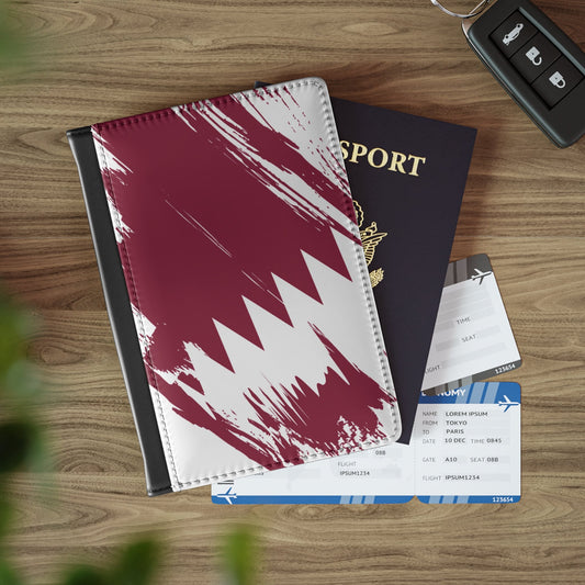 Qatar Flag Passport Holder, traveler's and expats' essential, study abroad must-have, wanderlust accessory