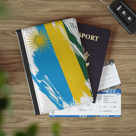 Rwanda Flag Passport Holder, traveler's and expats' essential, study abroad must-have, wanderlust accessory