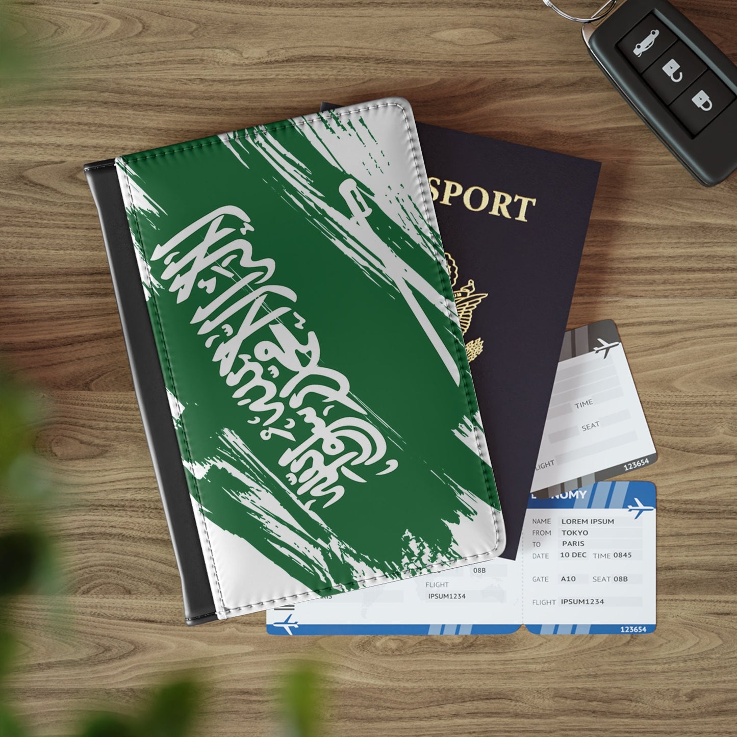 Saudi Arabia Flag Passport Holder, traveler's and expats' essential, study abroad must-have, wanderlust accessory