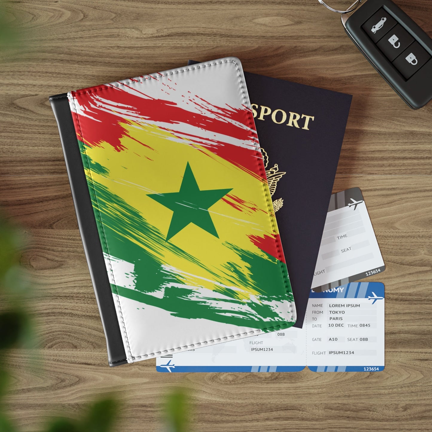 Senegal Flag Passport Holder, traveler's and expats' essential, study abroad must-have, wanderlust accessory