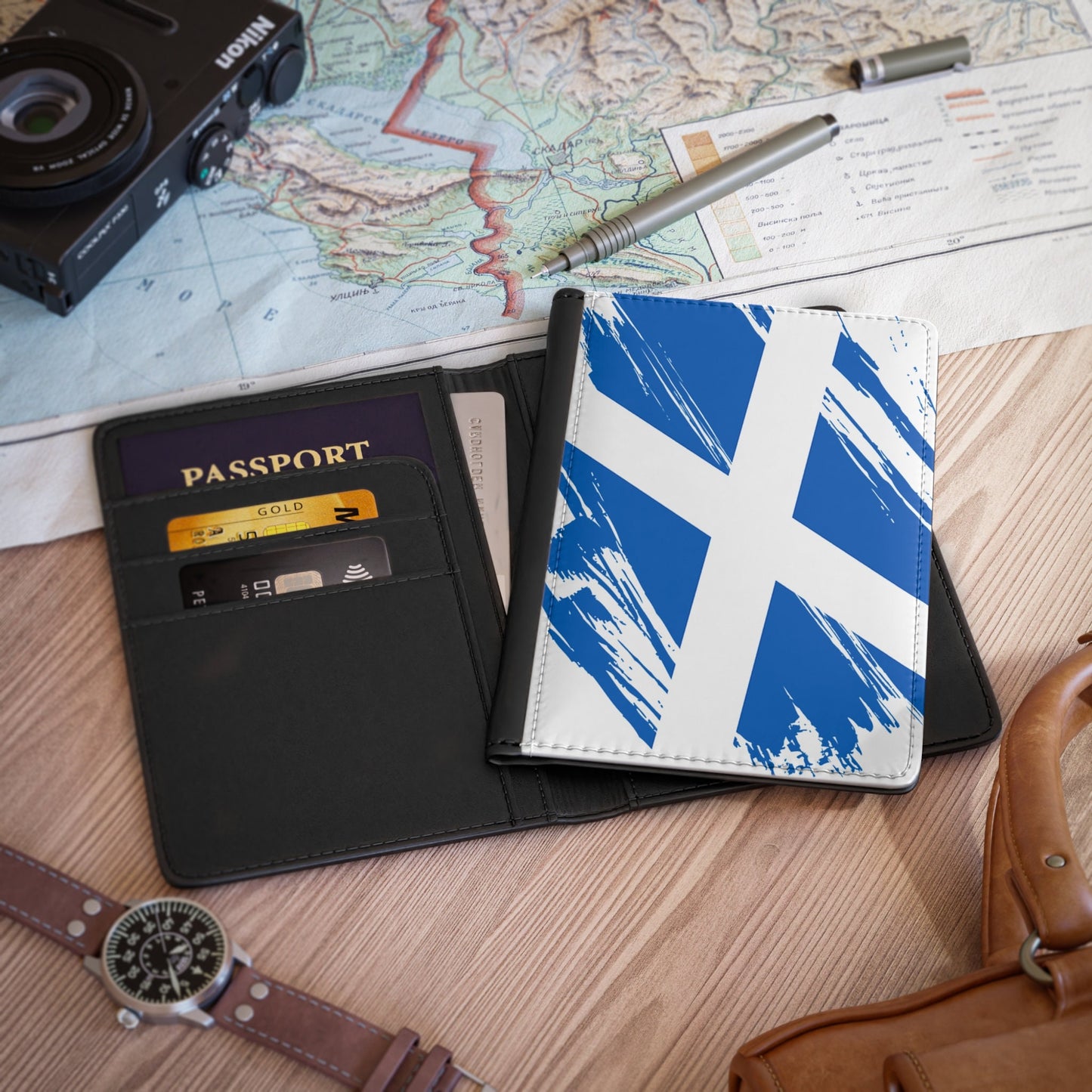 Scotland Flag Passport Holder, traveler's and expats' essential, study abroad must-have, wanderlust accessory