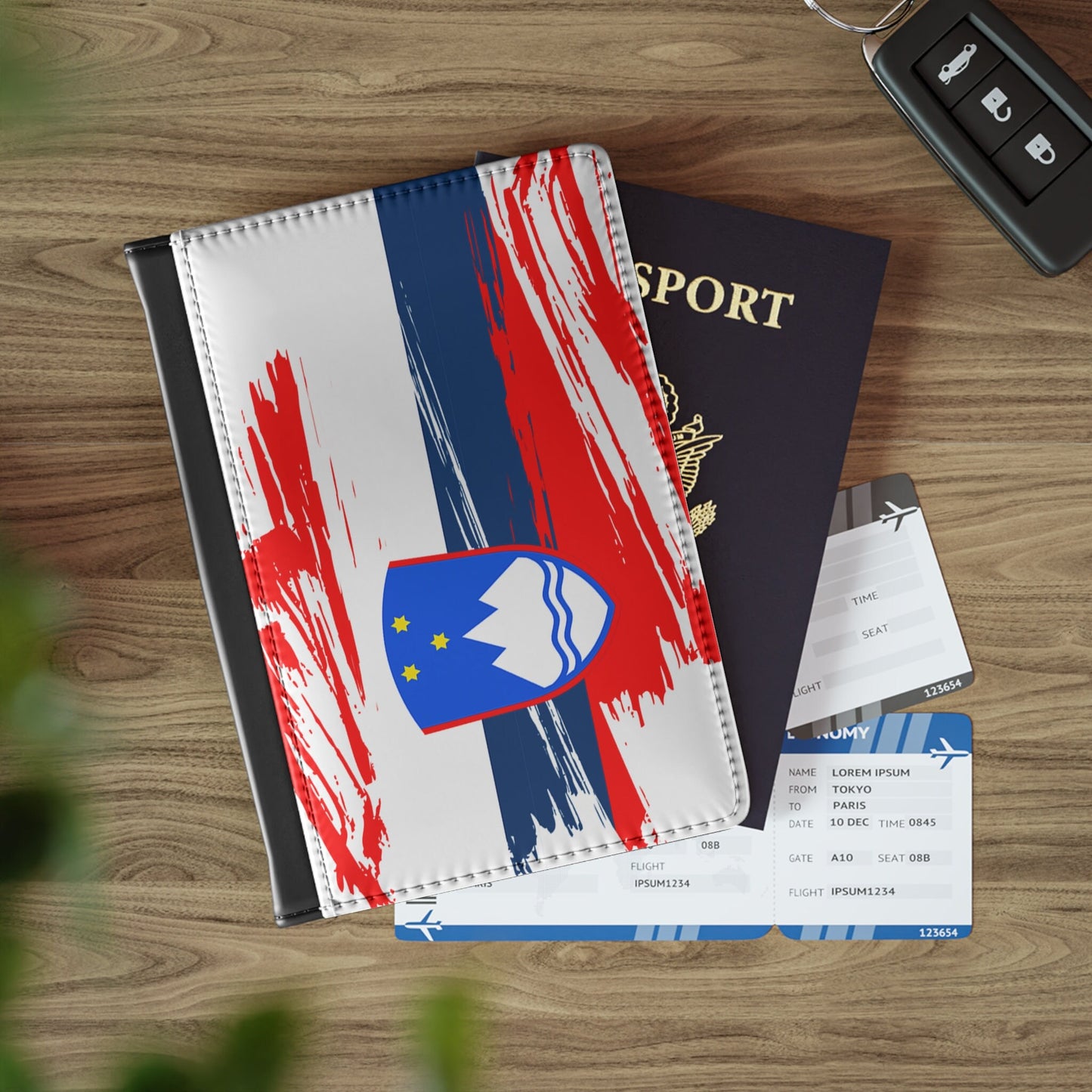 Slovenia Flag Passport Holder, traveler's and expats' essential, study abroad must-have, wanderlust accessory