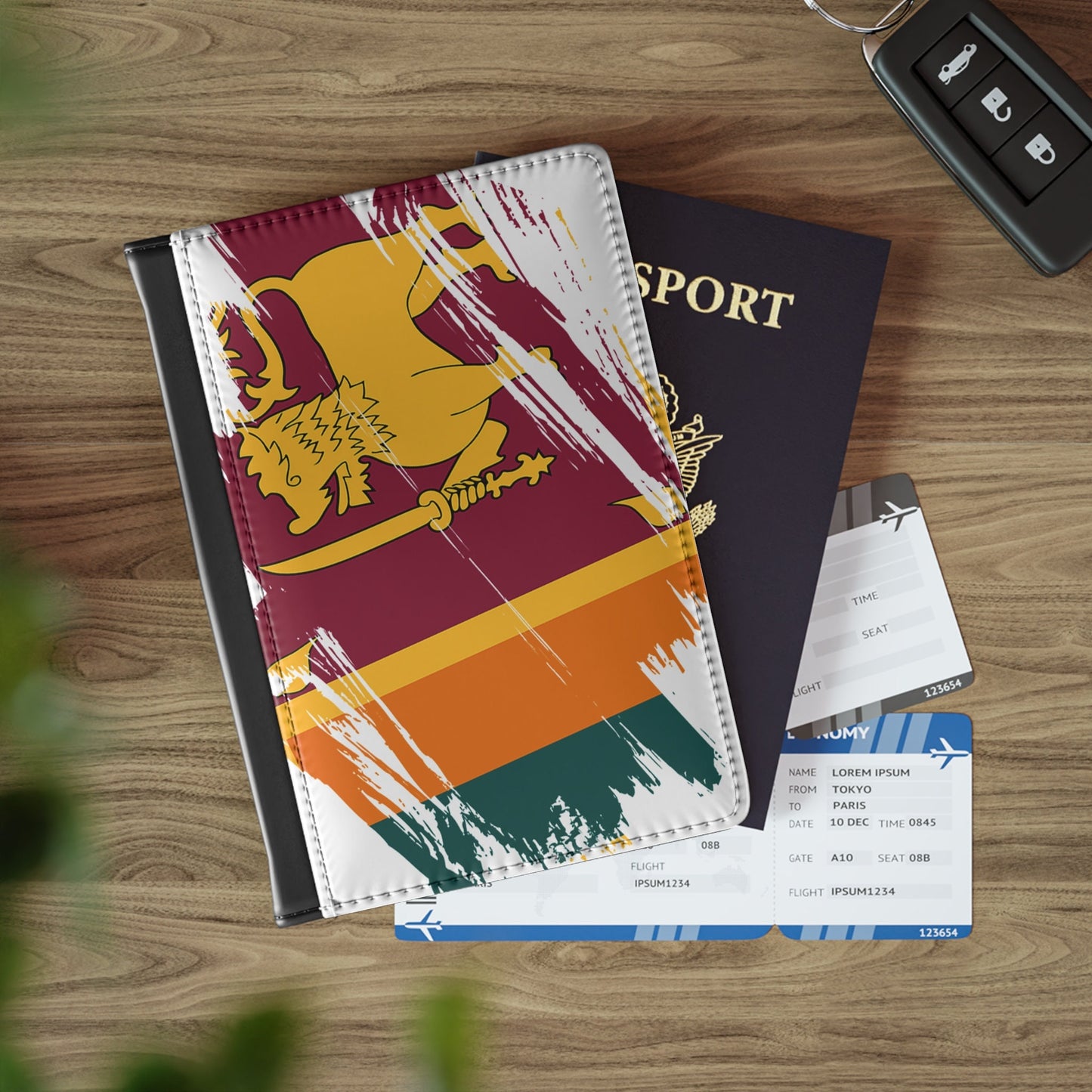 Sri Lanka Flag Passport Holder, traveler's and expats' essential, study abroad must-have, wanderlust accessory