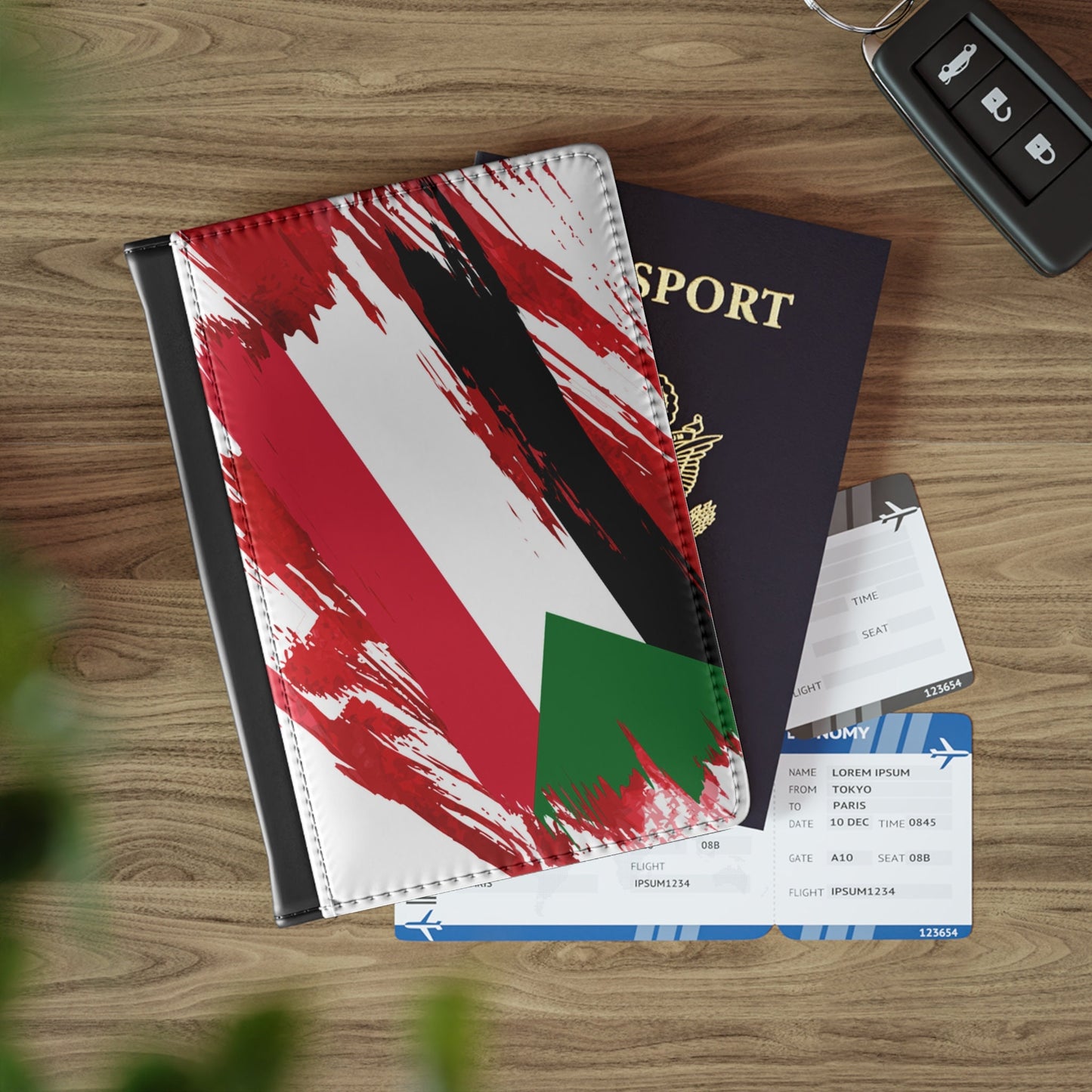 Sudan Flag Passport Holder, traveler's and expats' essential, study abroad must-have, wanderlust accessory