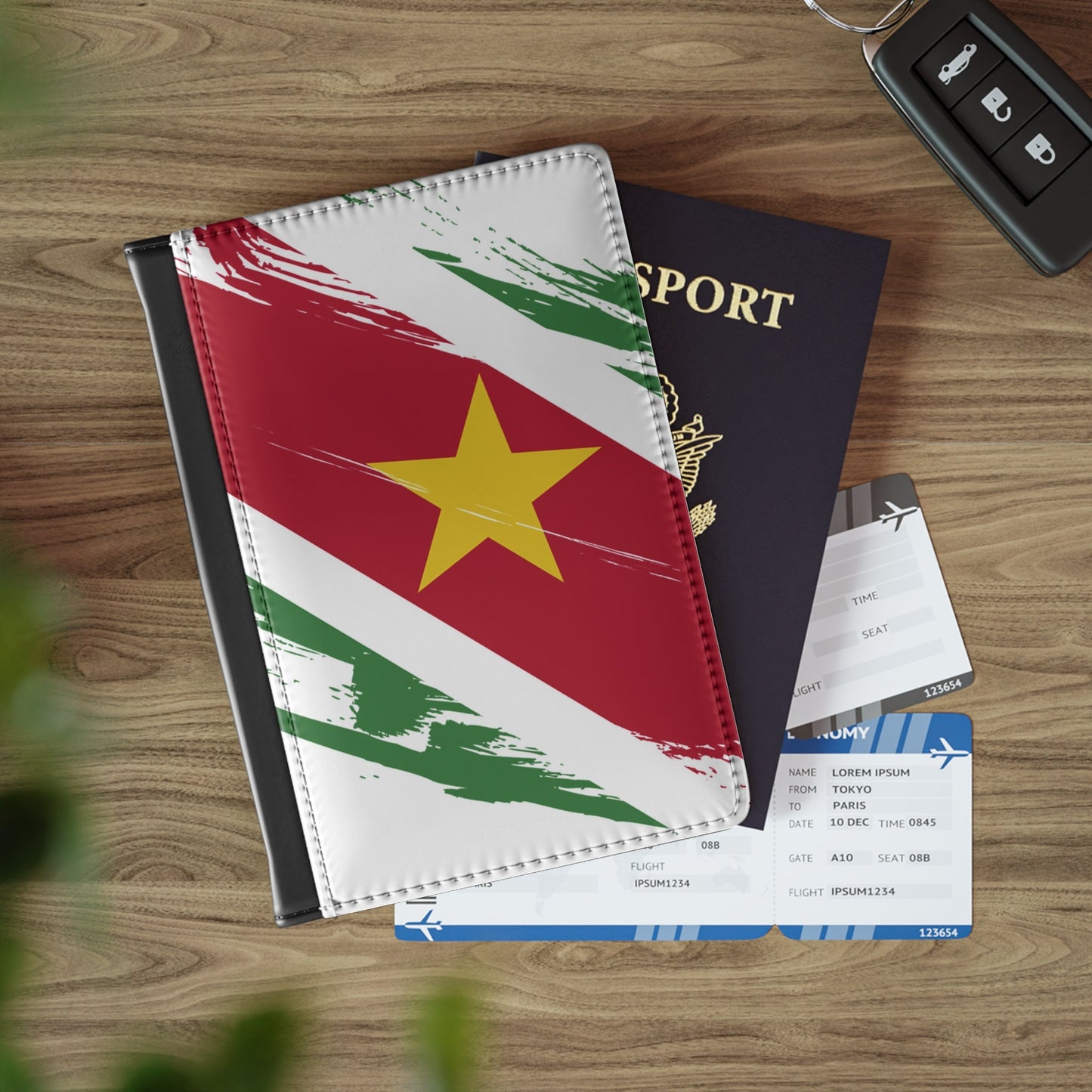 Suriname Flag Passport Holder, traveler's and expats' essential, study abroad must-have, wanderlust accessory