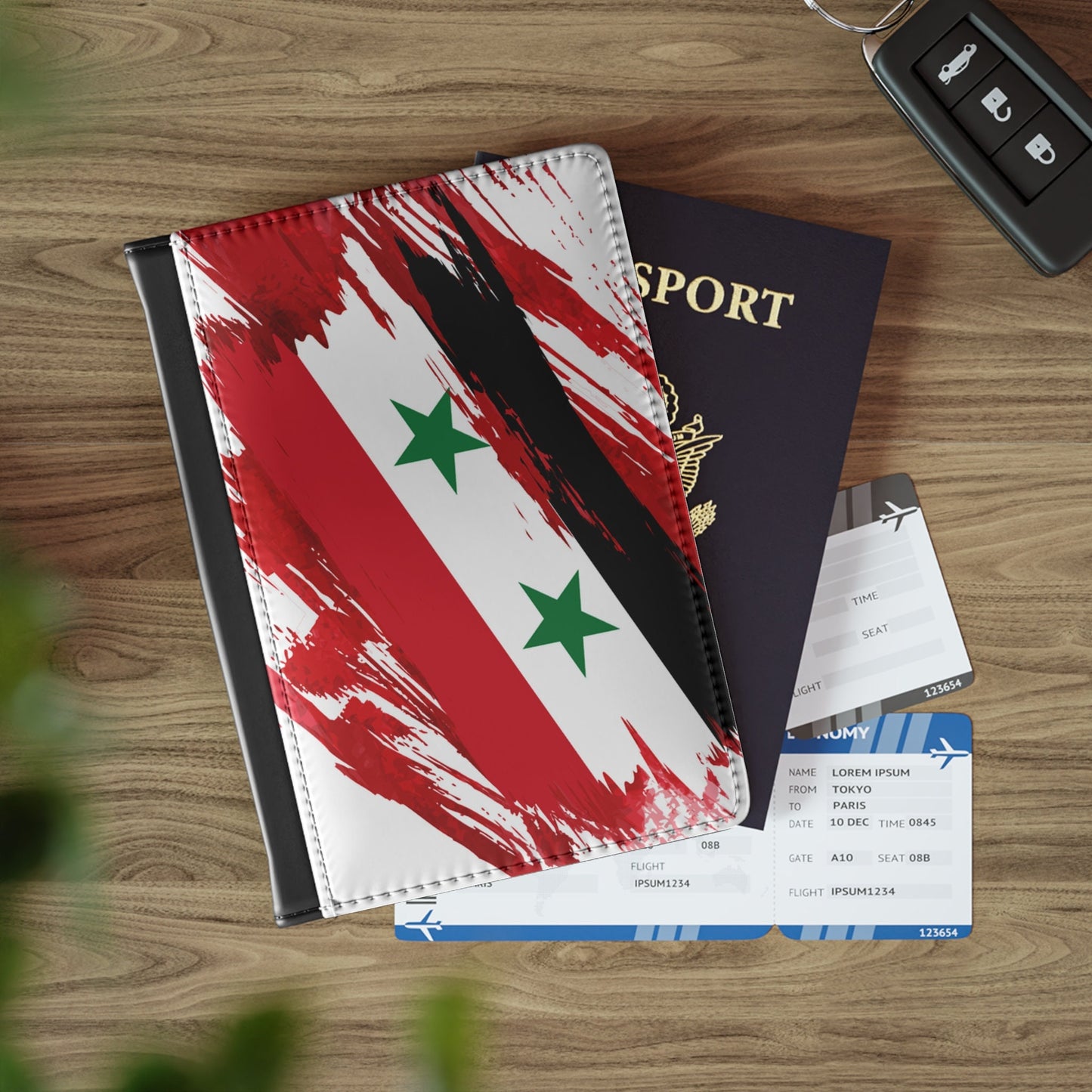 Syria Flag Passport Holder, traveler's and expats' essential, study abroad must-have, wanderlust accessory