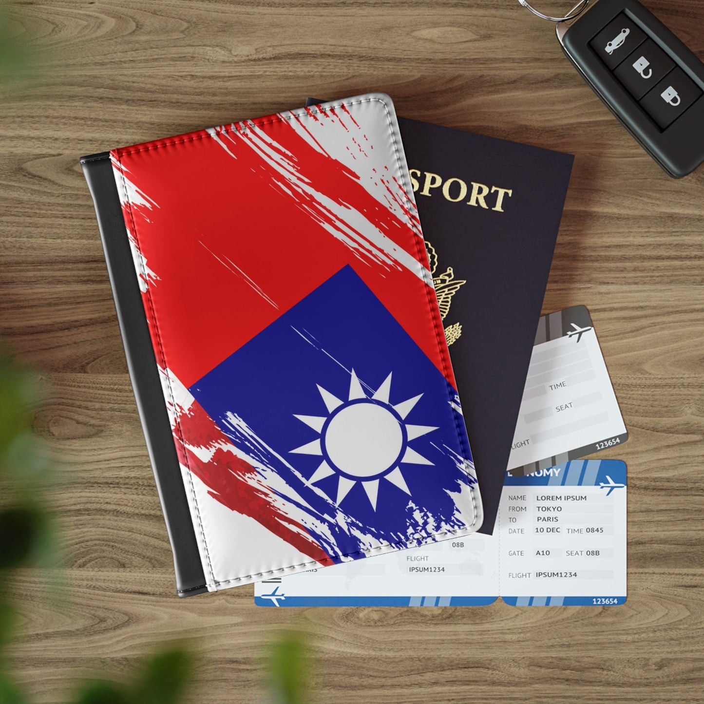 Taiwan Flag Passport Holder, traveler's and expats' essential, study abroad must-have, wanderlust accessory