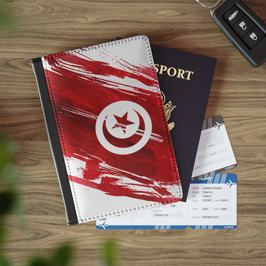 Tunisia Flag Passport Holder, traveler's and expats' essential, study abroad must-have, wanderlust accessory