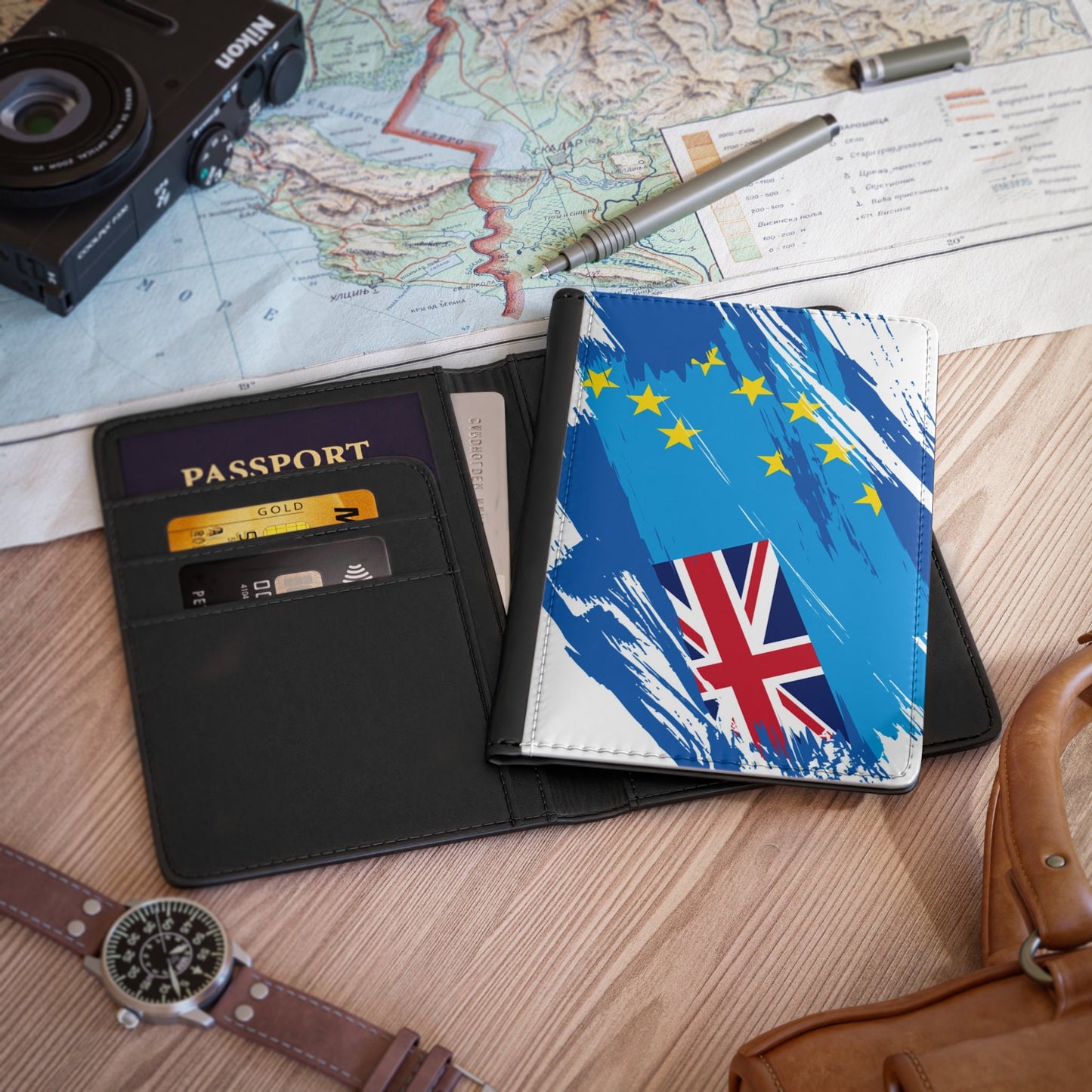 Tuvalu Flag Passport Holder, traveler's and expats' essential, study abroad must-have, wanderlust accessory