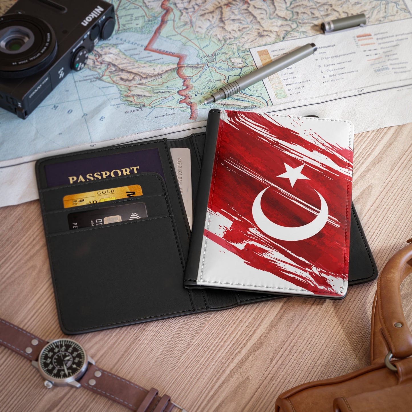 Turkey Flag Passport Holder, traveler's and expats' essential, study abroad must-have, wanderlust accessory