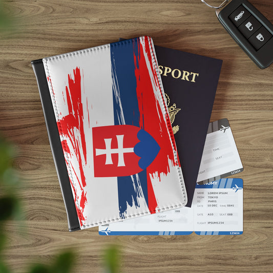 Slovakia Flag Leather Passport Holder, traveler's and expats' essential, study abroad must-have, wanderlust accessory