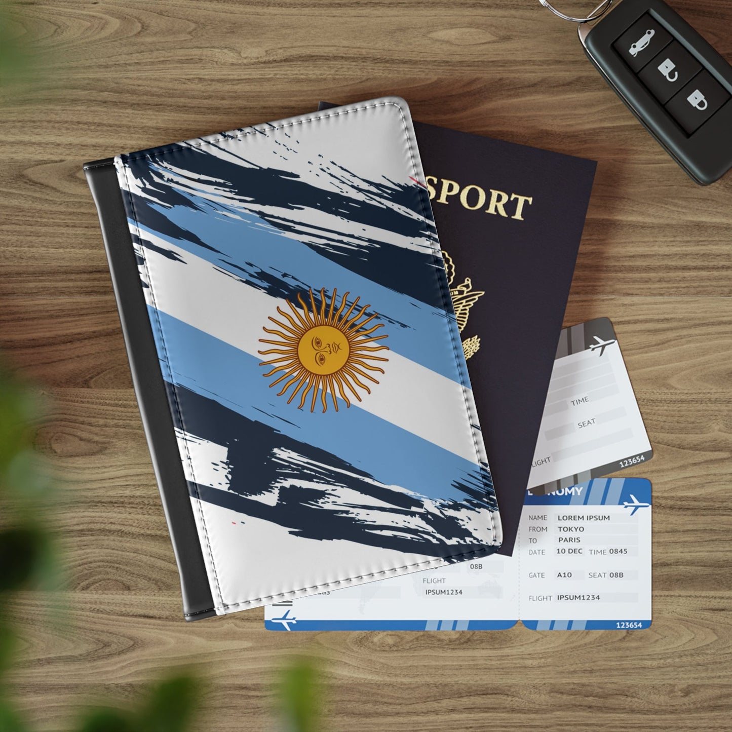 Argentina Flag Leather Passport Holder, traveler's and expats' essential, study abroad must-have, wanderlust accessory