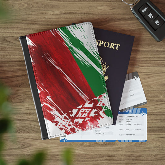 Belarus Flag Passport Holder, printed leather, traveler's and expats' essential, study abroad must-have, wanderlust accessory