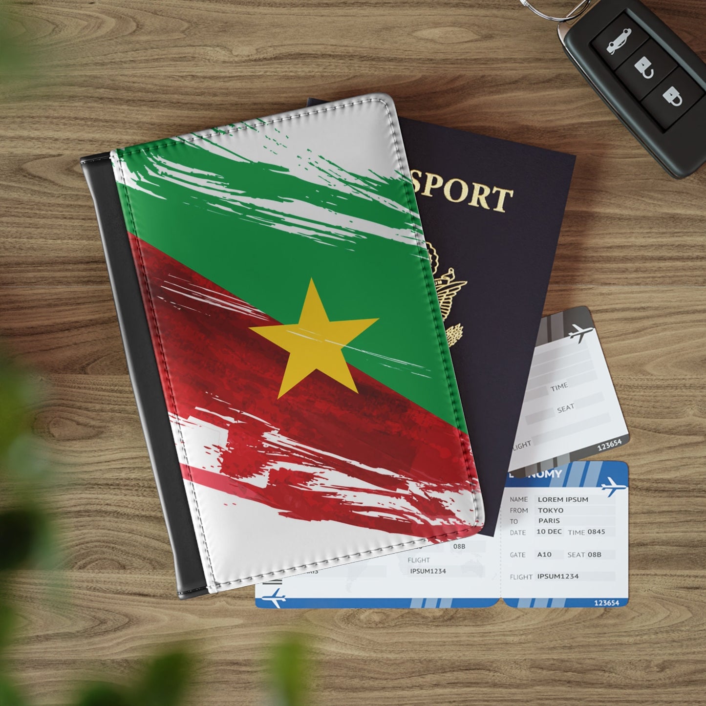 Burkina Faso Flag Passport Holder, traveler's and expats' essential, study abroad must-have, wanderlust accessory