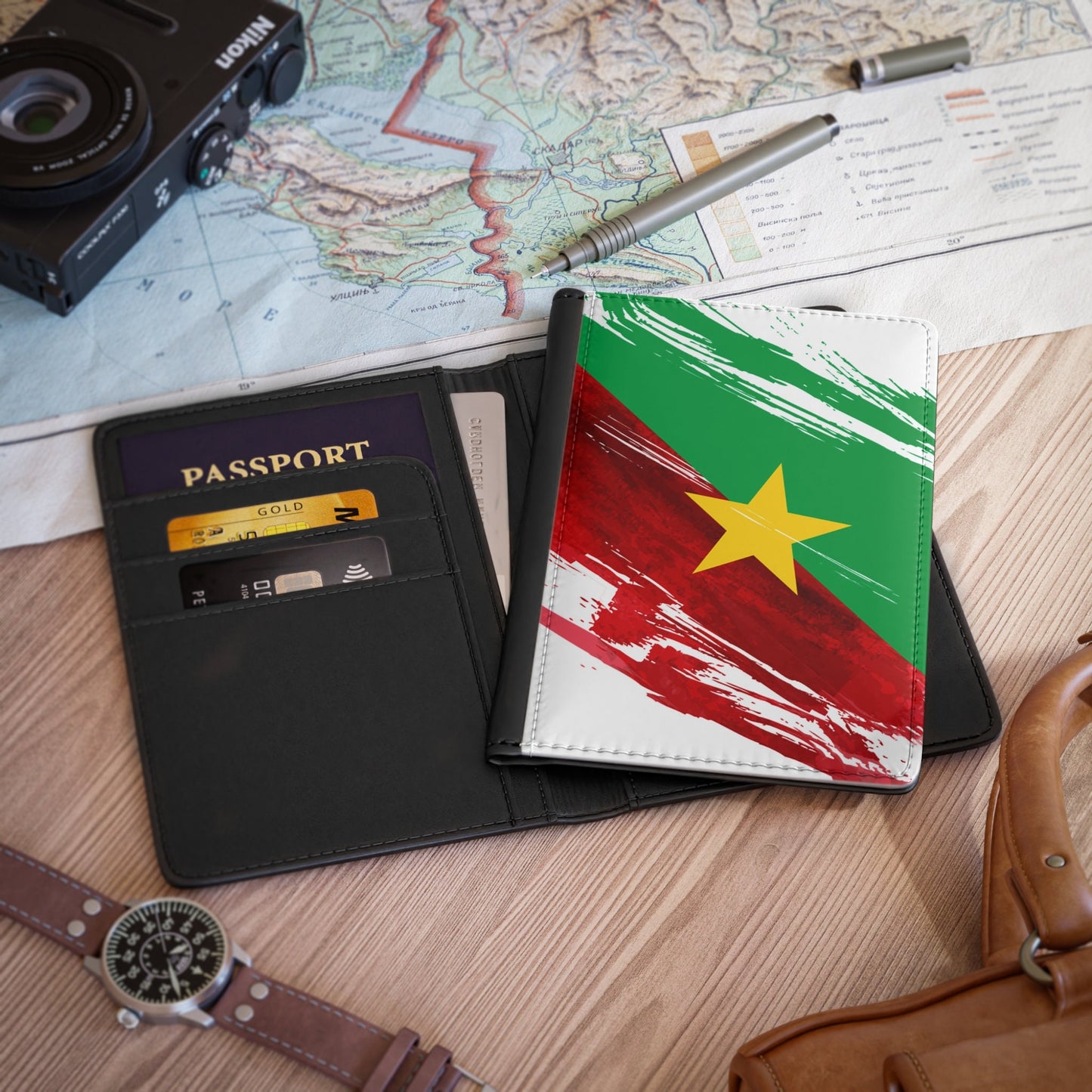 Burkina Faso Flag Passport Holder, traveler's and expats' essential, study abroad must-have, wanderlust accessory