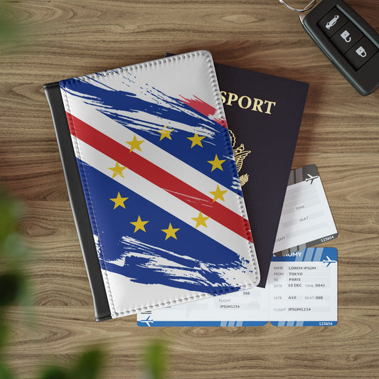 Cabo Verde Flag Passport Holder, traveler's and expats' essential, study abroad must-have, wanderlust accessory