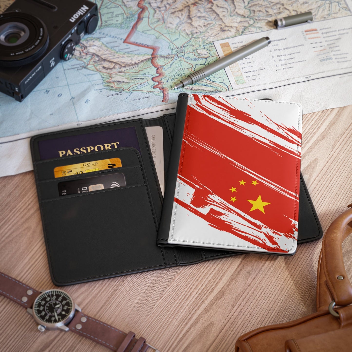 China Flag Passport Holder, traveler's and expats' essential, study abroad must-have, wanderlust accessory