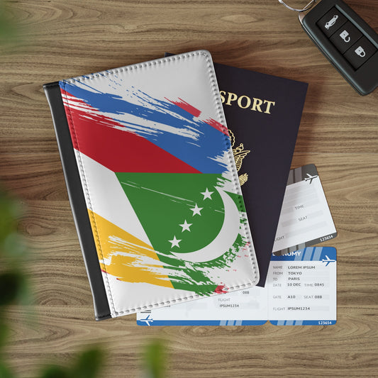 Comoros Flag Passport Holder, traveler's and expats' essential, study abroad must-have, wanderlust accessory
