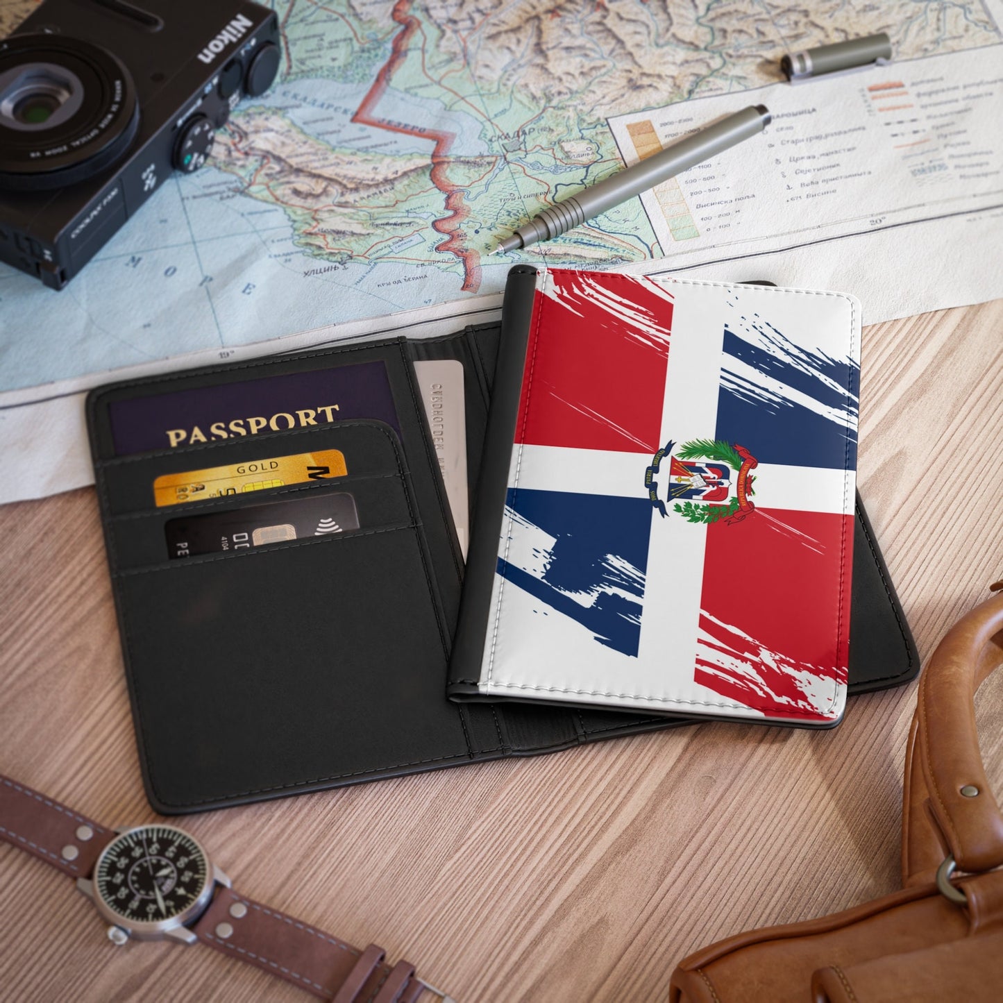 Dominican Republic Flag Passport Holder, traveler's and expats' essential, study abroad must-have, wanderlust accessory