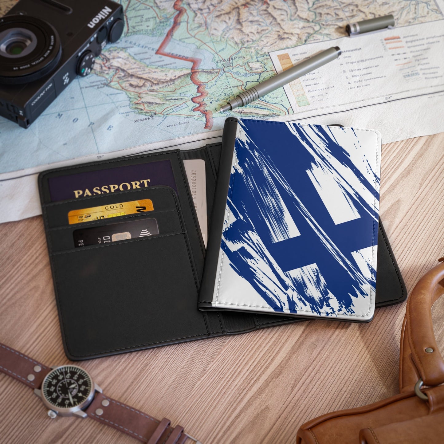 Finland Flag Passport Holder, traveler's and expats' essential, study abroad must-have, wanderlust accessory