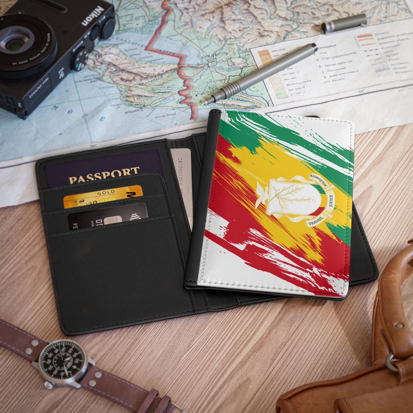 Guinea-Bissau Flag Passport Holder, traveler's and expats' essential, study abroad must-have, wanderlust accessory