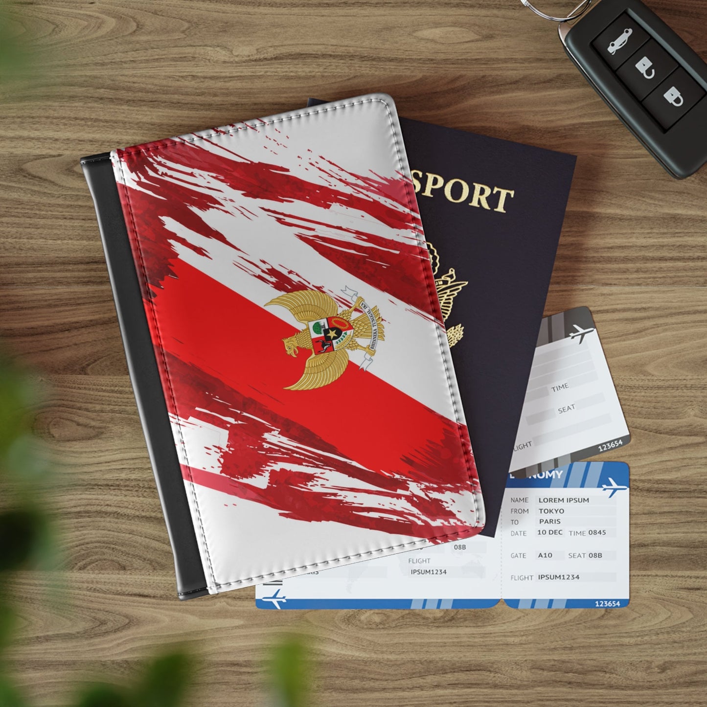 Indonesia Flag Passport Holder, traveler's and expats' essential, study abroad must-have, wanderlust accessory