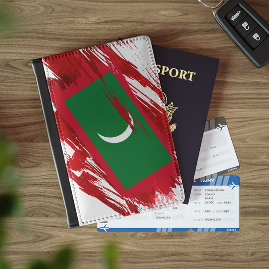 Maldives Flag Passport Holder, traveler's and expats' essential, study abroad must-have, wanderlust accessory