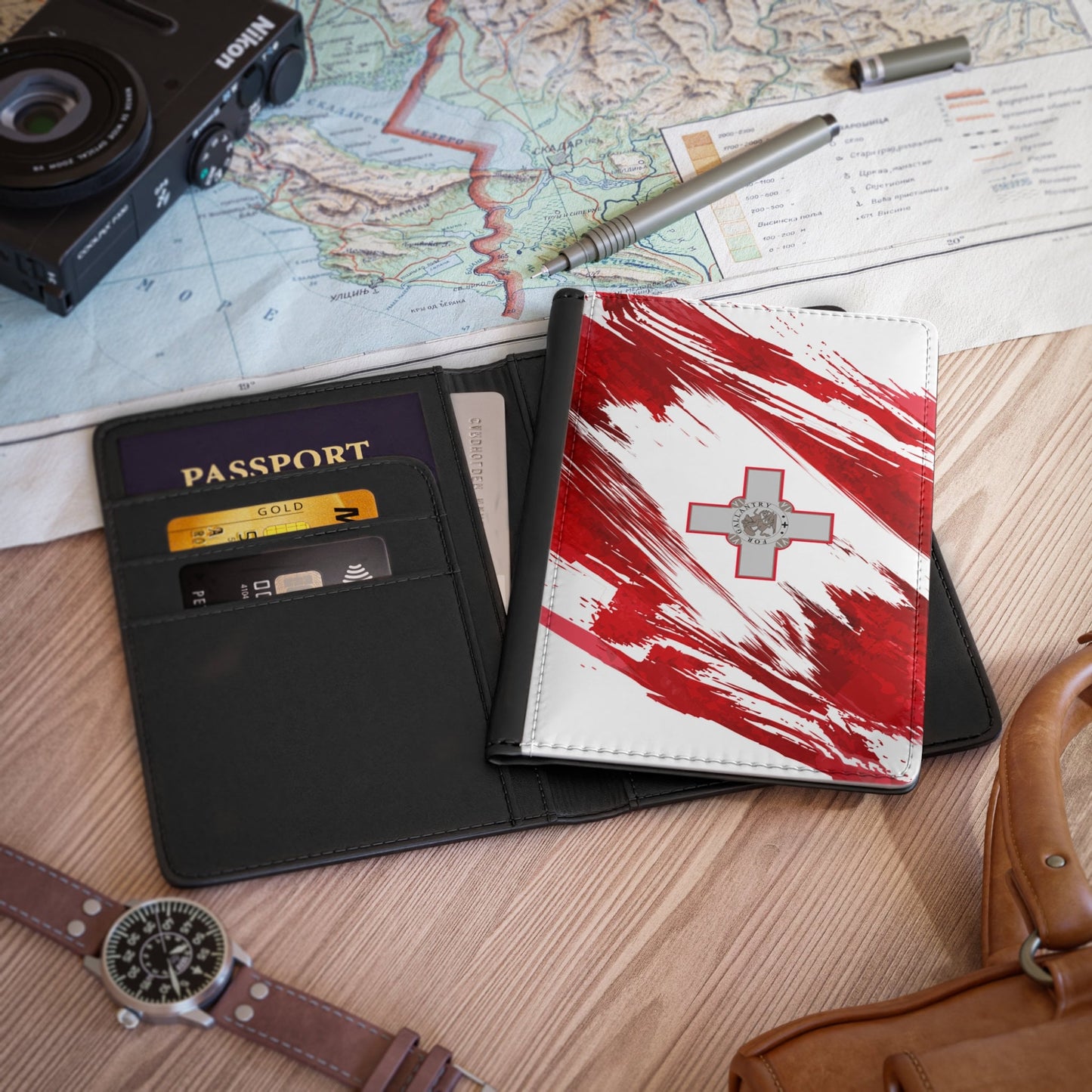 Malta Flag Passport Holder, traveler's and expats' essential, study abroad must-have, wanderlust accessory