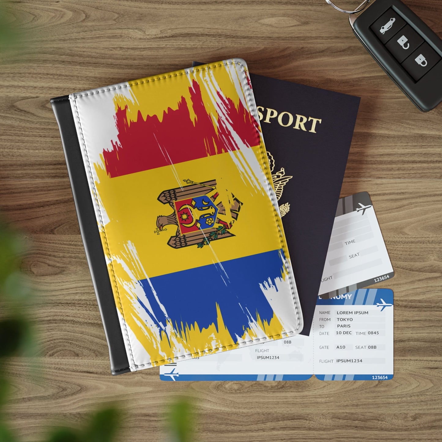 Moldova Flag Passport Holder, traveler's and expats' essential, study abroad must-have, wanderlust accessory