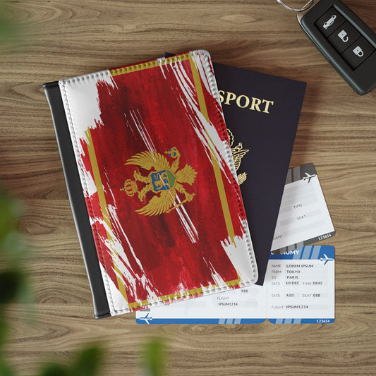 Montenegro Flag Passport Holder, traveler's and expats' essential, study abroad must-have, wanderlust accessory