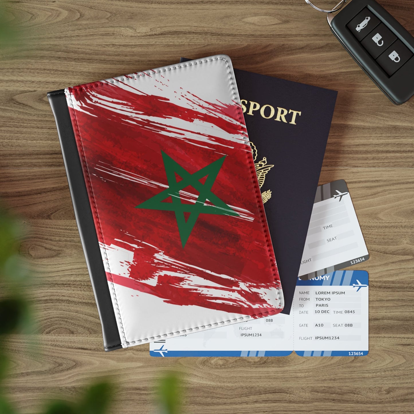 Morocco Flag Passport Holder, traveler's and expats' essential, study abroad must-have, wanderlust accessory