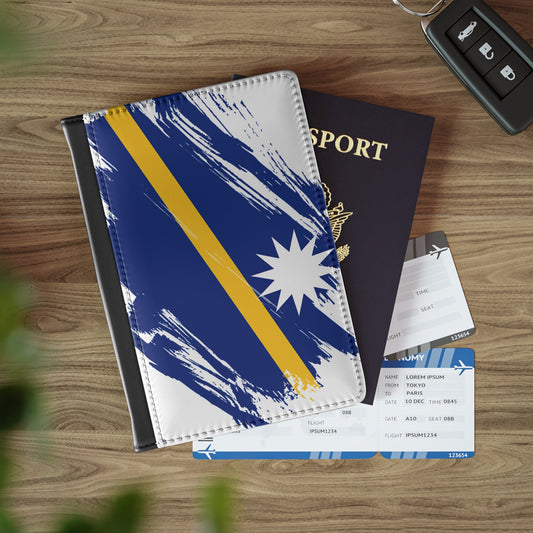 Nauru Flag Passport Holder, traveler's and expats' essential, study abroad must-have, wanderlust accessory