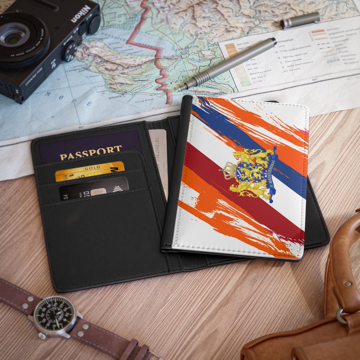 Netherlands Flag Passport Holder, traveler's and expats' essential, study abroad must-have, wanderlust accessory