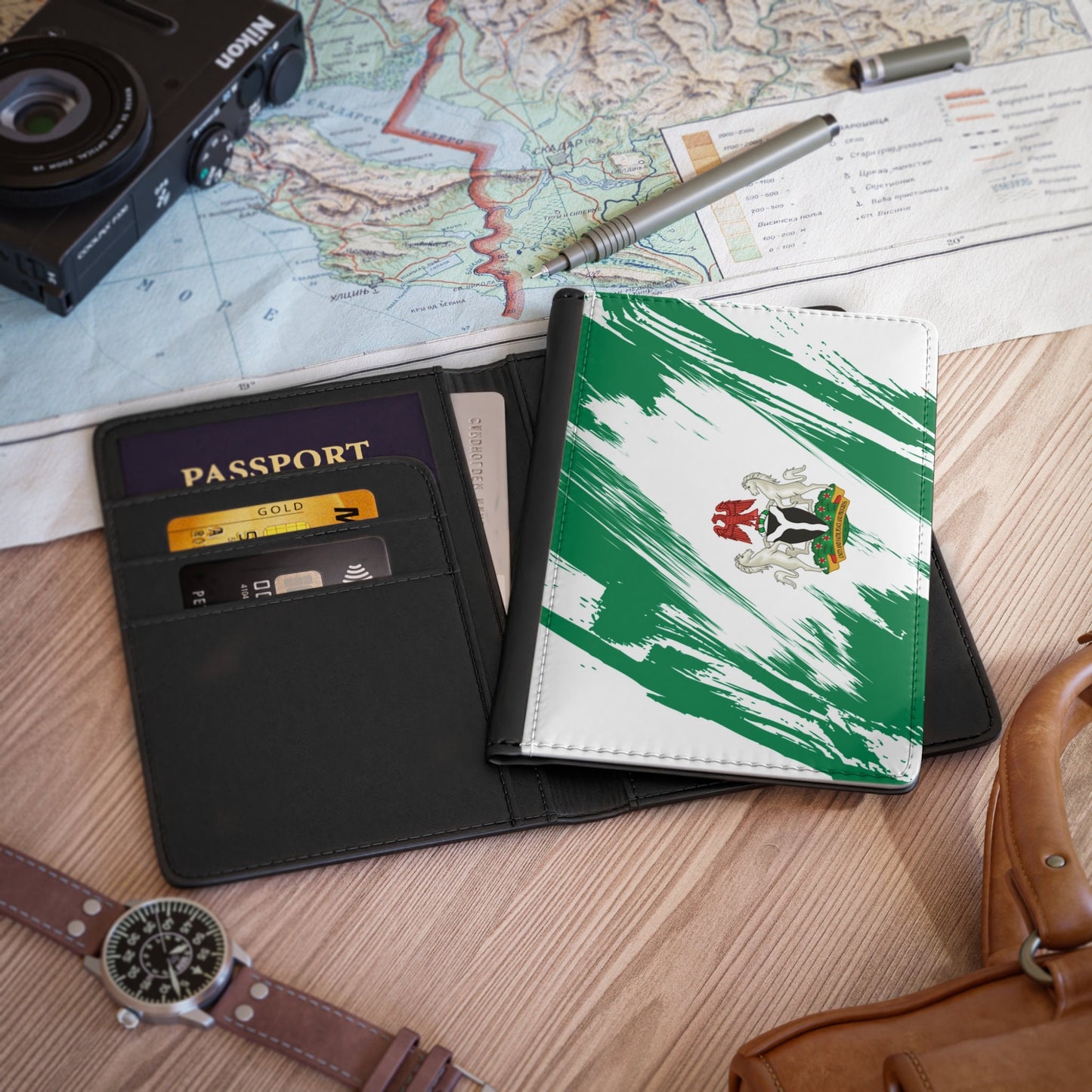 Nigeria Flag Passport Holder, traveler's and expats' essential, study abroad must-have, wanderlust accessory