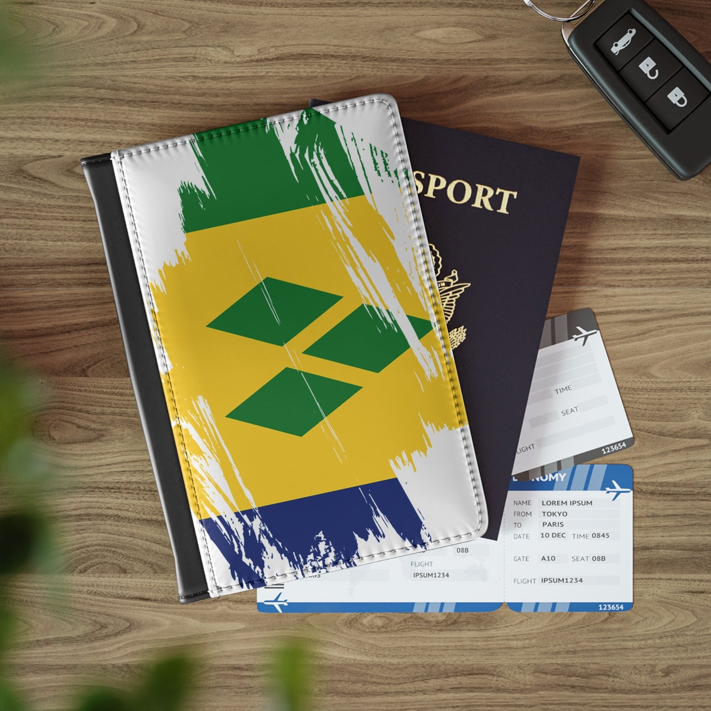 Saint Vincent and the Grenadines Flag Passport Holder, traveler's and expats' essential, study abroad must-have, wanderlust accessory