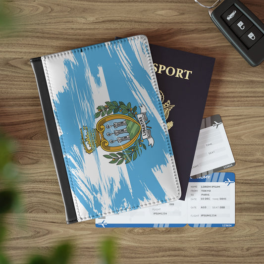 San Marino Flag Passport Holder, traveler's and expats' essential, study abroad must-have, wanderlust accessory