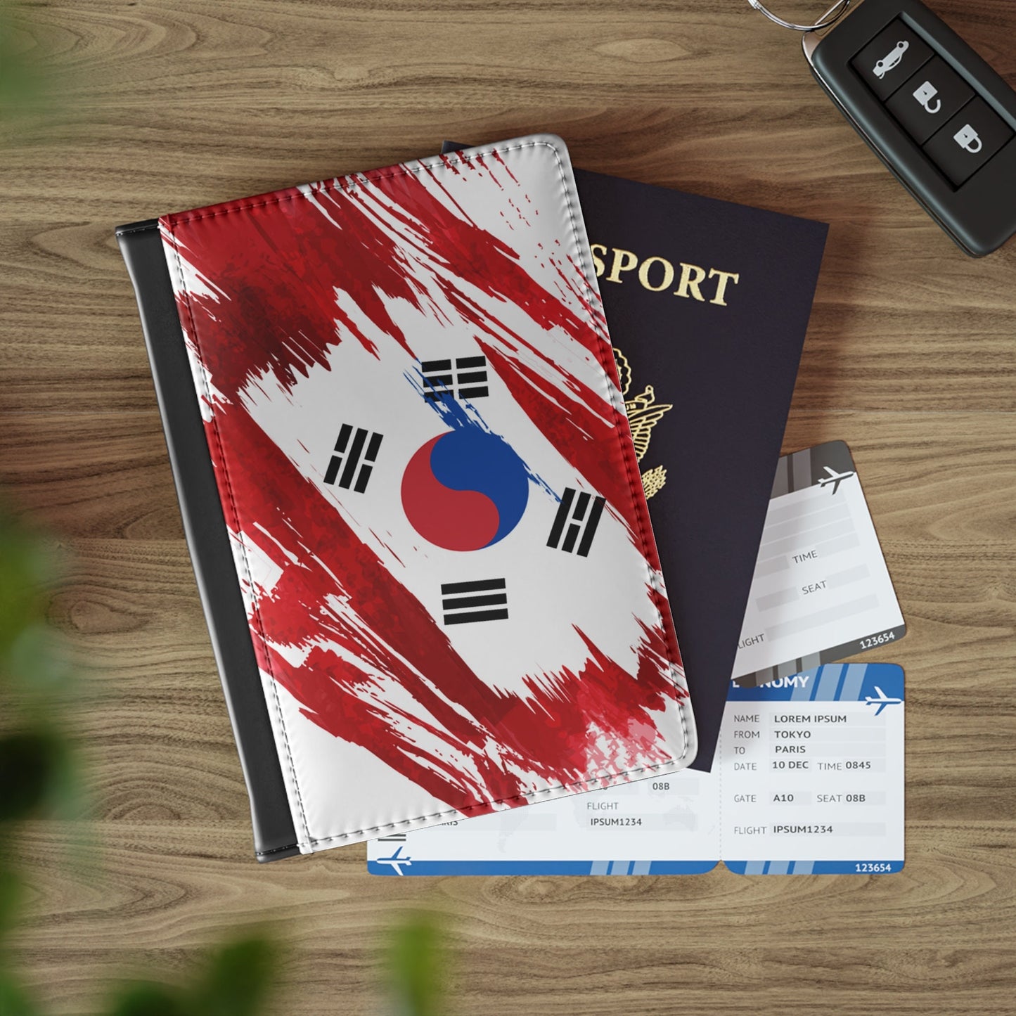 South Korea Flag Passport Holder, traveler's and expats' essential, study abroad must-have, wanderlust accessory