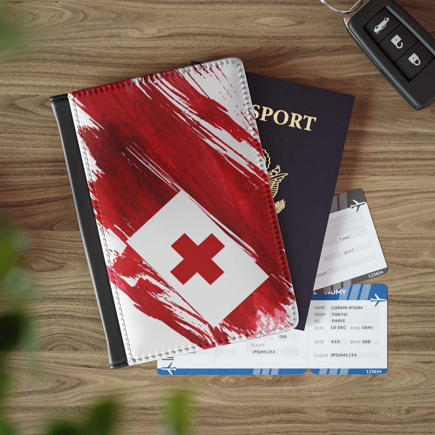 Tonga Flag Passport Holder, traveler's and expats' essential, study abroad must-have, wanderlust accessory