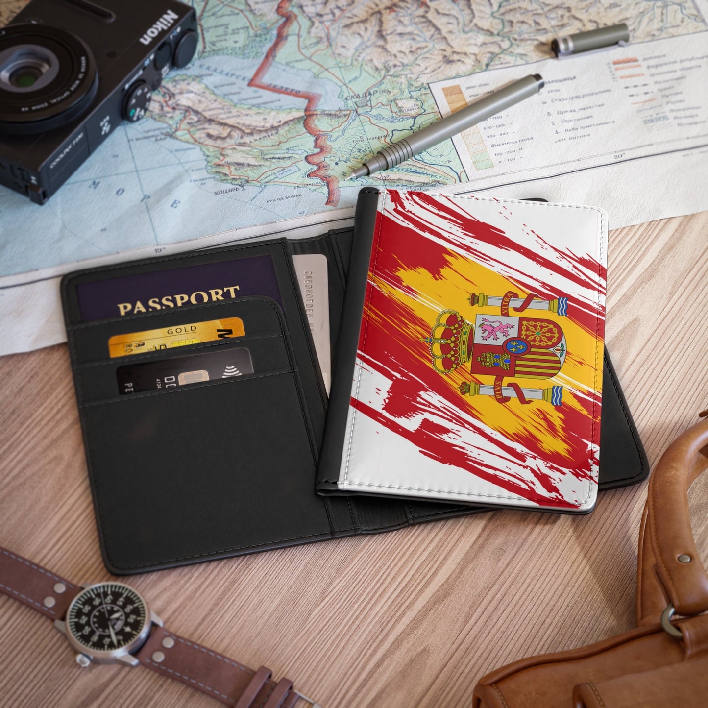 Spain Flag Passport Holder, traveler's and expats' essential, study abroad must-have, wanderlust accessory