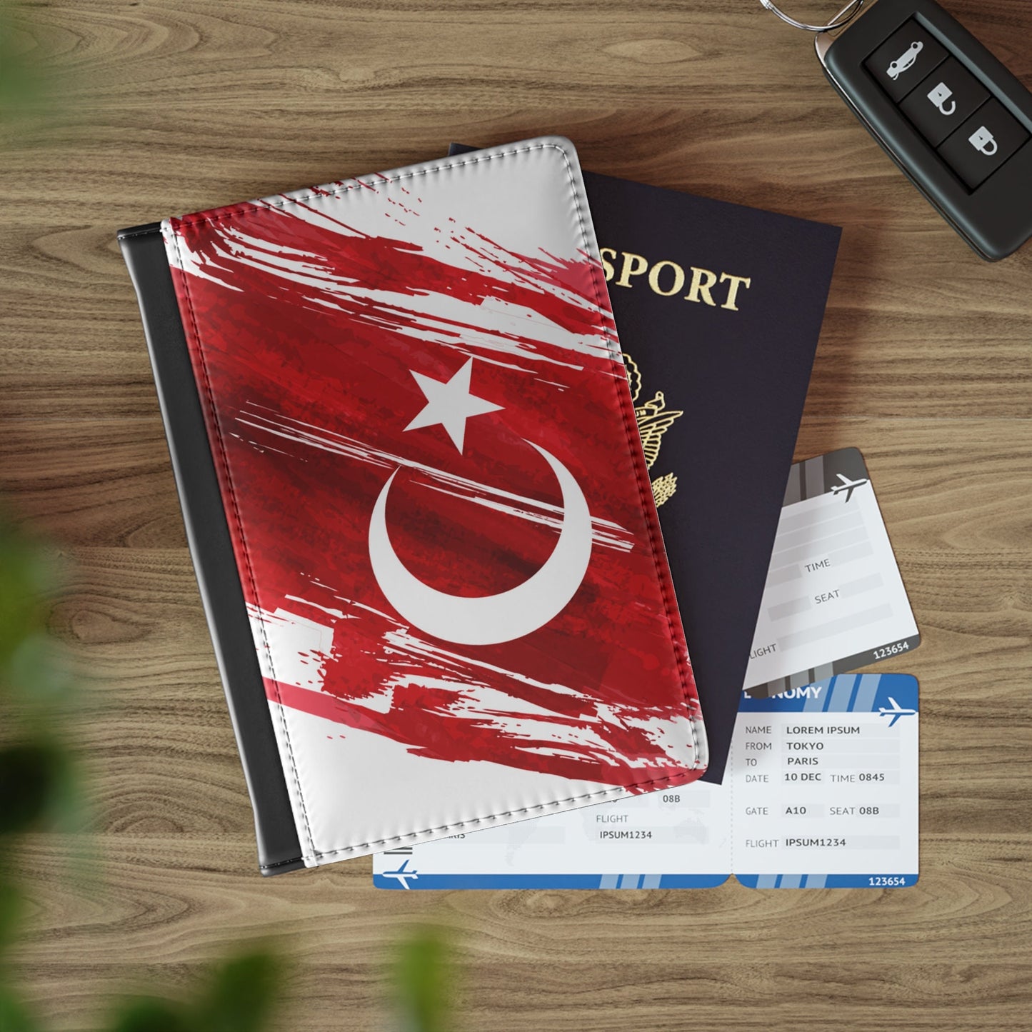 Turkey Flag Passport Holder, traveler's and expats' essential, study abroad must-have, wanderlust accessory